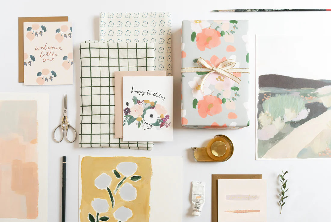 Coral Blooms Gift Wrap Roll