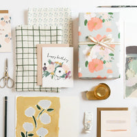 Coral Blooms Gift Wrap Roll