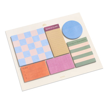 Printed sticky notes in different colors and patterns 