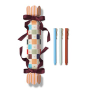 three pen set wrapped in a cracker gift box for the holidays