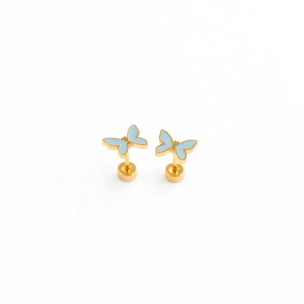 light blue butterfly earrings 