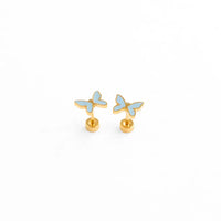 light blue butterfly earrings 