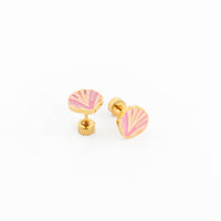 Pair of pink shell earrings