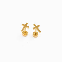 gold cross stud earrings 