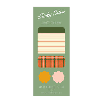 plaid themed sticky note set 