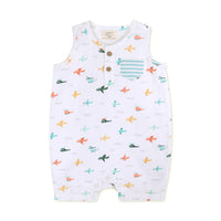 Baby romper with airplane pattern 
