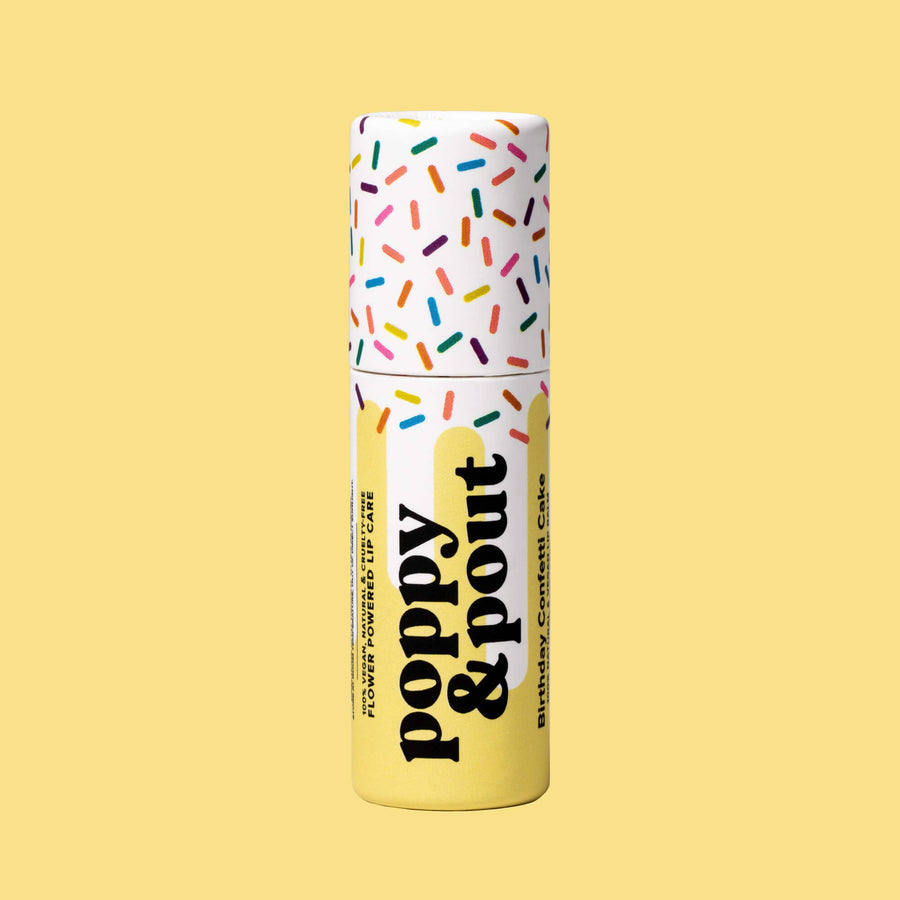 poppy & pout birthday lip balm