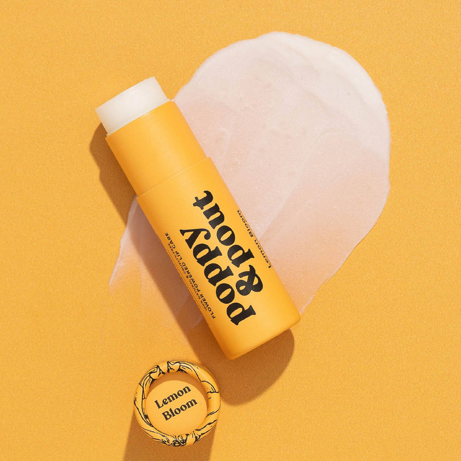 Poppy & Pout lip balm in the scent lemon bloom