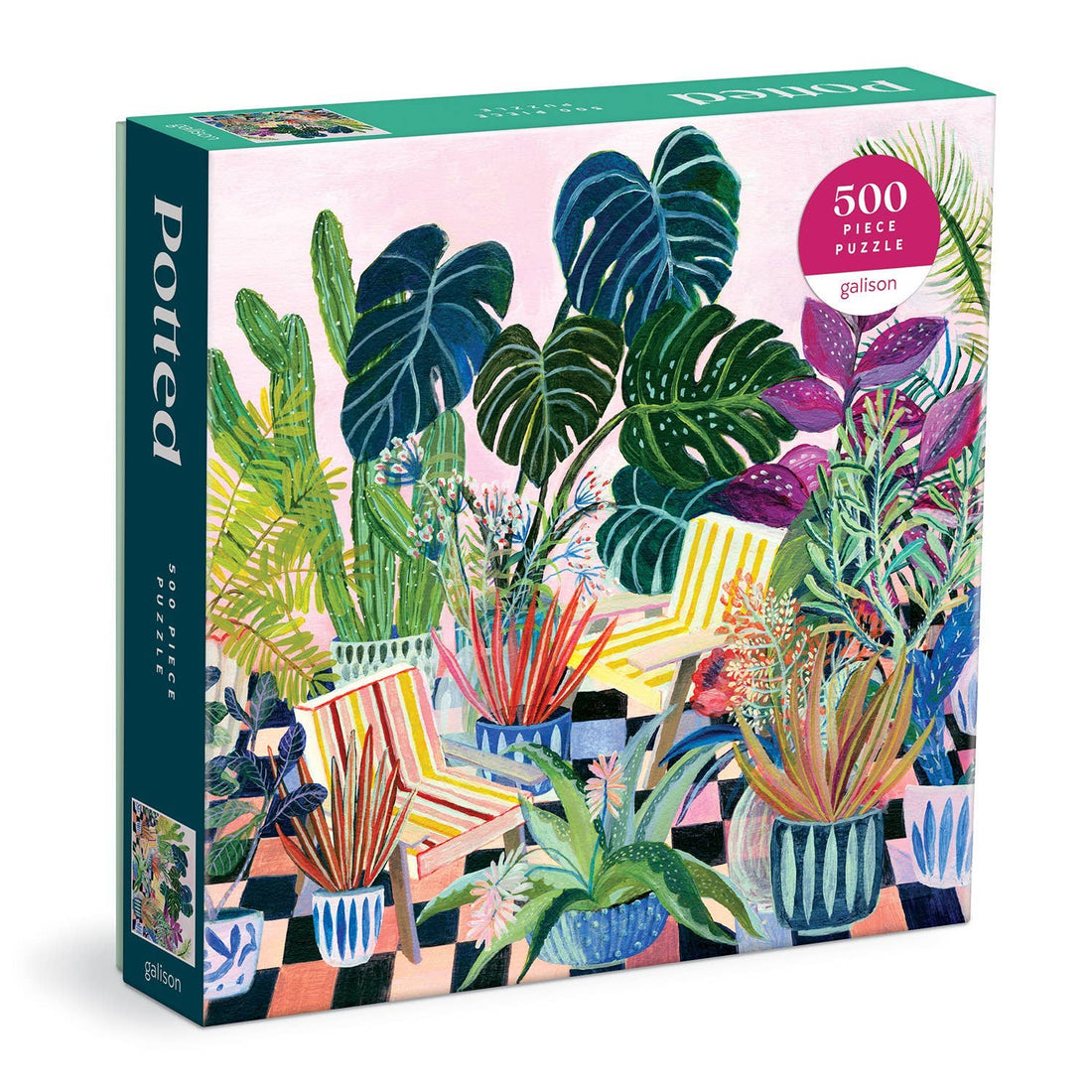 500 piece puzzle with potted plants 