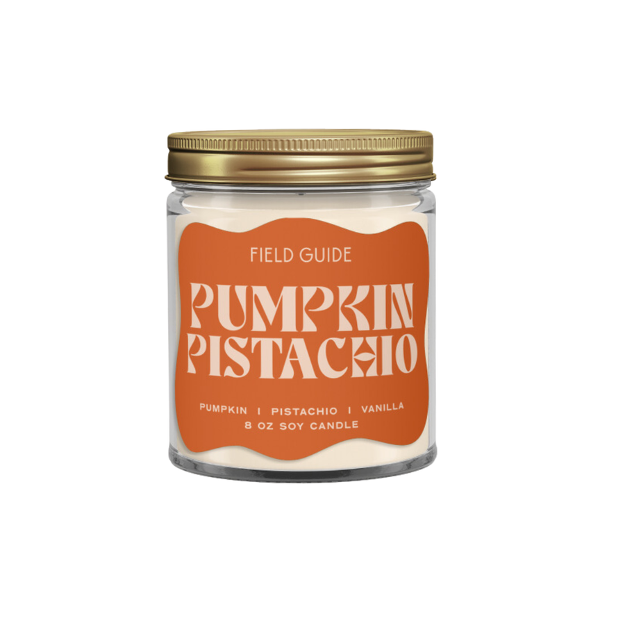 Pumpkin pistachio candle in glass jar