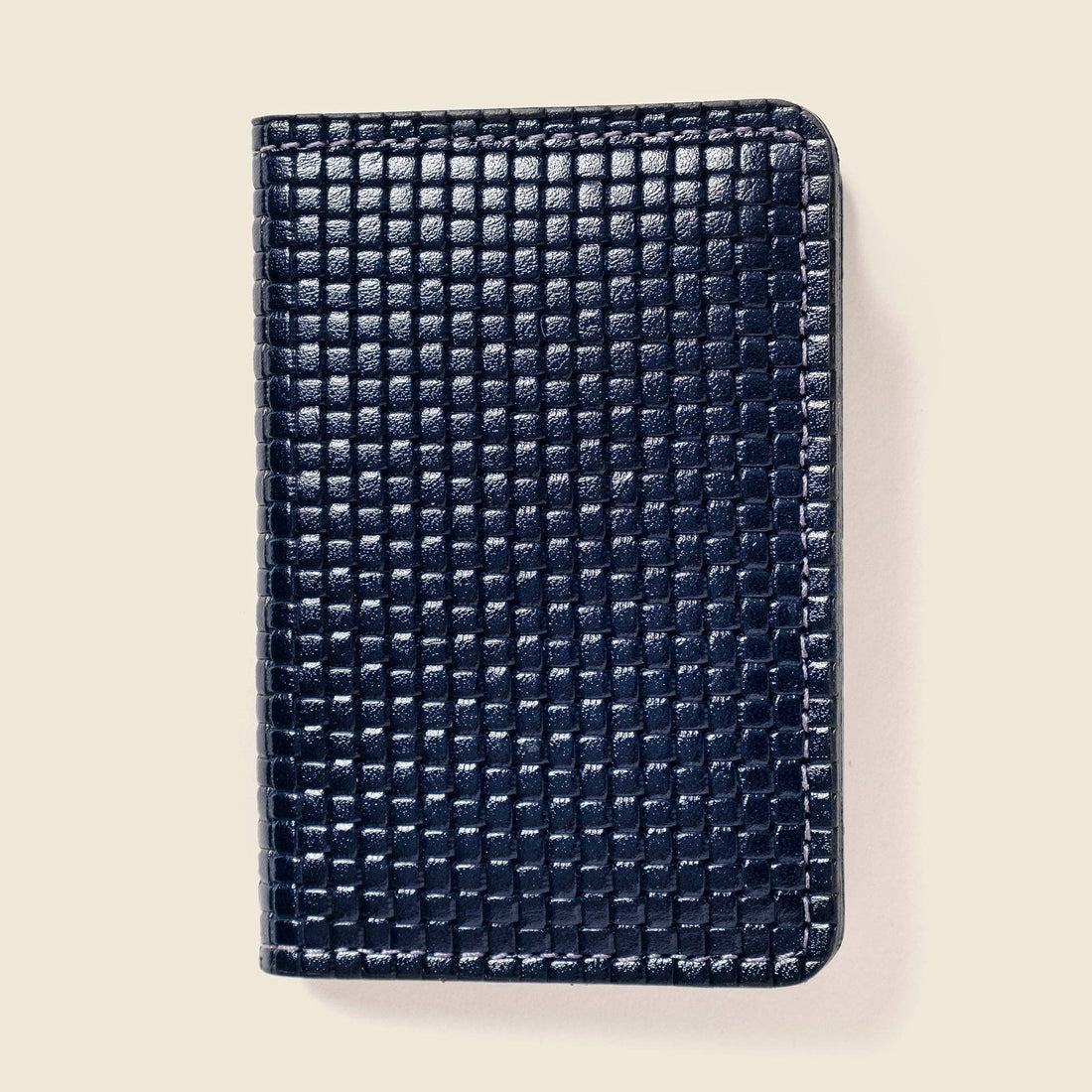 blue woven leather rfid men's wallet
