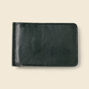 olive green leather men's rfid men's wallet with money clip 
