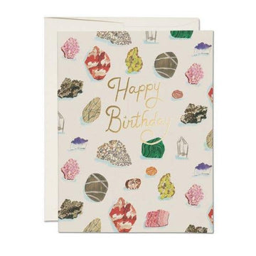 Happy Birthday card with different colored gems 