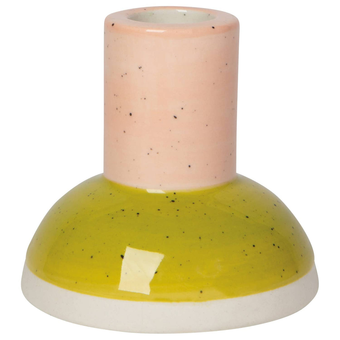 pink and green refract ceramic candle holder