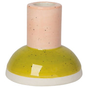 pink and green refract ceramic candle holder