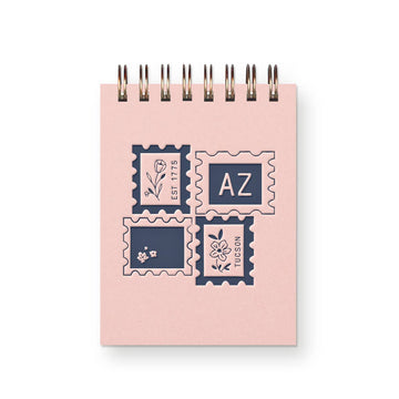 California stamp design mini jotter in pink