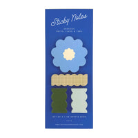 Sticky notes in the shape of flowers and scalloped rectangles 