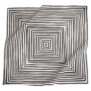 Black and white striped bandana with a geometric pattern 