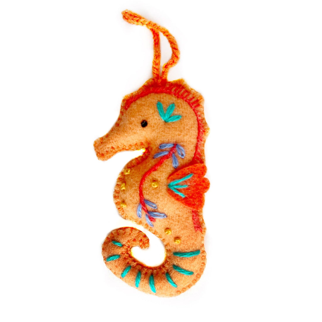 felt wool seahorse ornament 