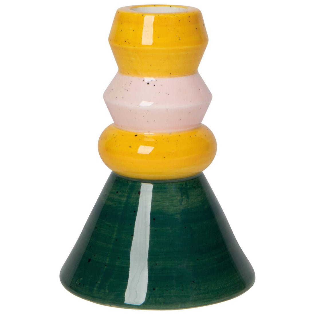 Multicolored ceramic candle holder