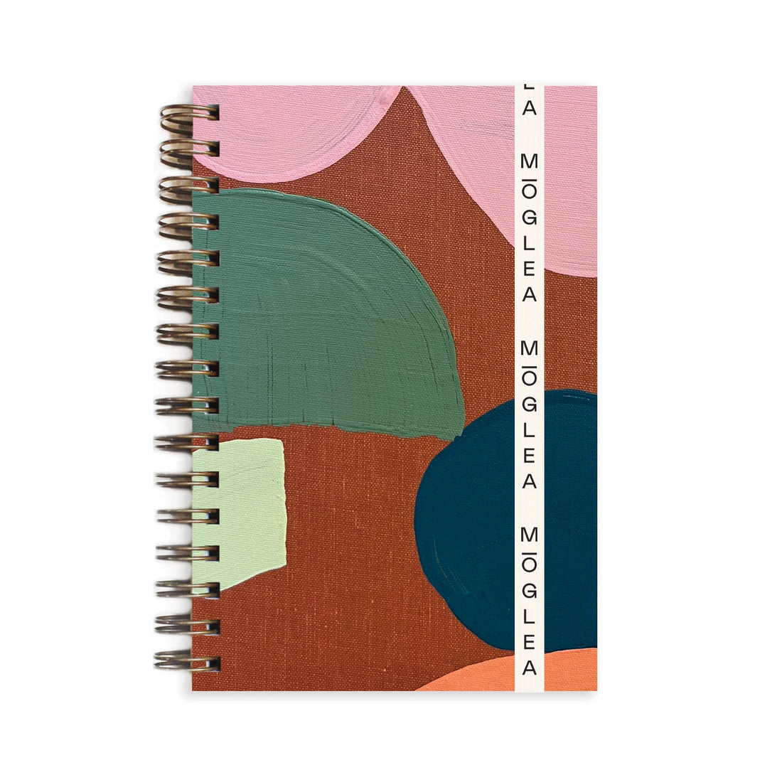 Spiral-bound notebook with abstract colorful hand painted design 