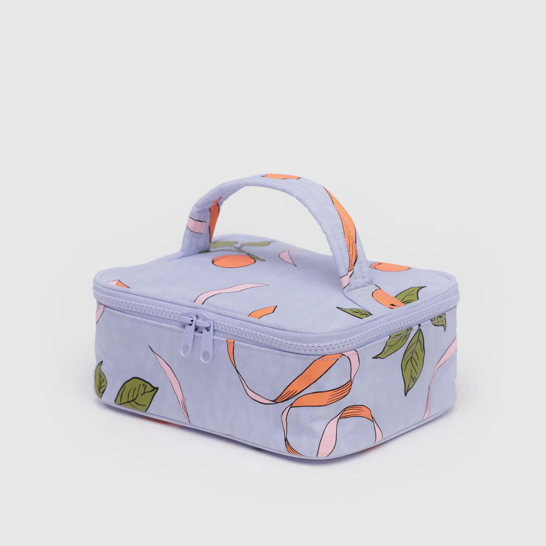 small cosmetic case with apricots and ribbons 