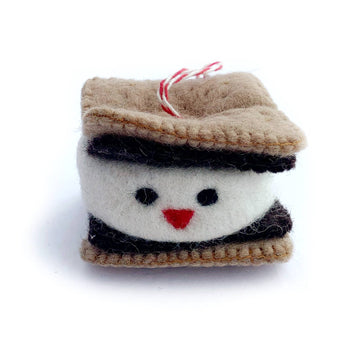 s'more felt wool ornament 