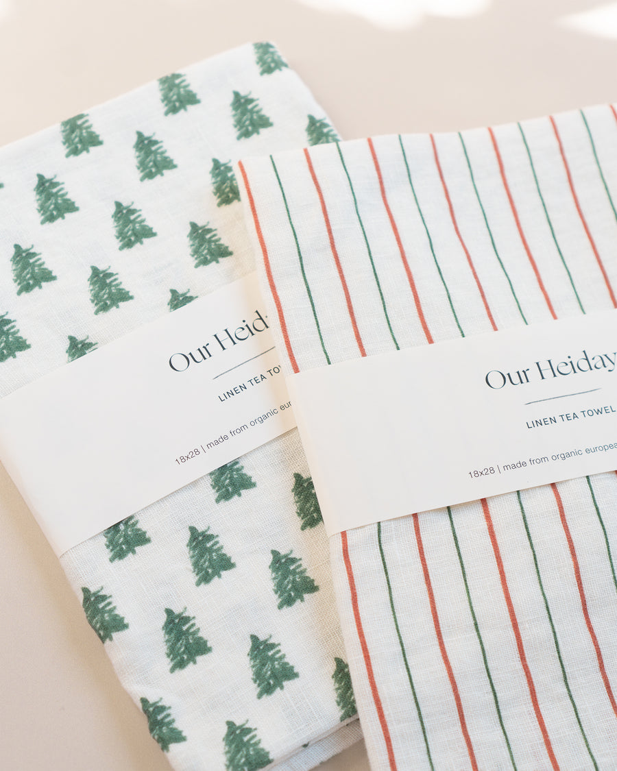 Holiday Linen Tea Towel - Spruce