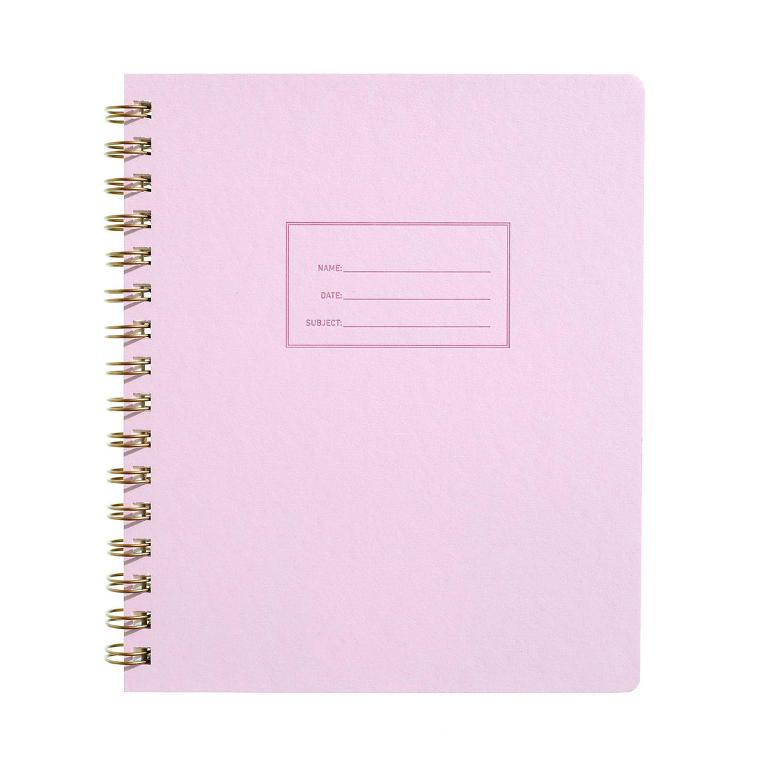 lilac lined notebook with gold spiral binding 