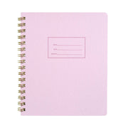 lilac lined notebook with gold spiral binding 