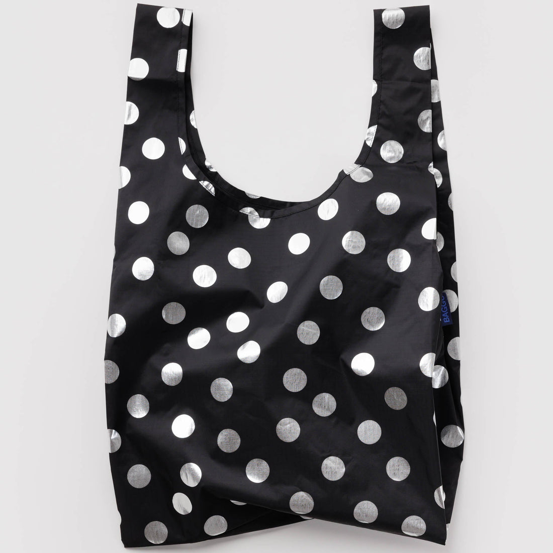 Standard Baggu - Silver Metallic Polka Dot