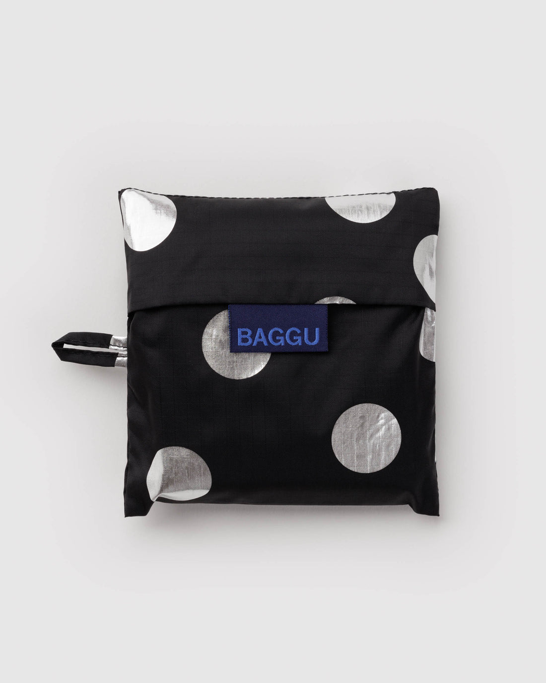 Standard Baggu - Silver Metallic Polka Dot