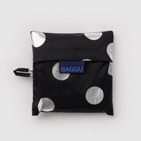 Standard Baggu - Silver Metallic Polka Dot