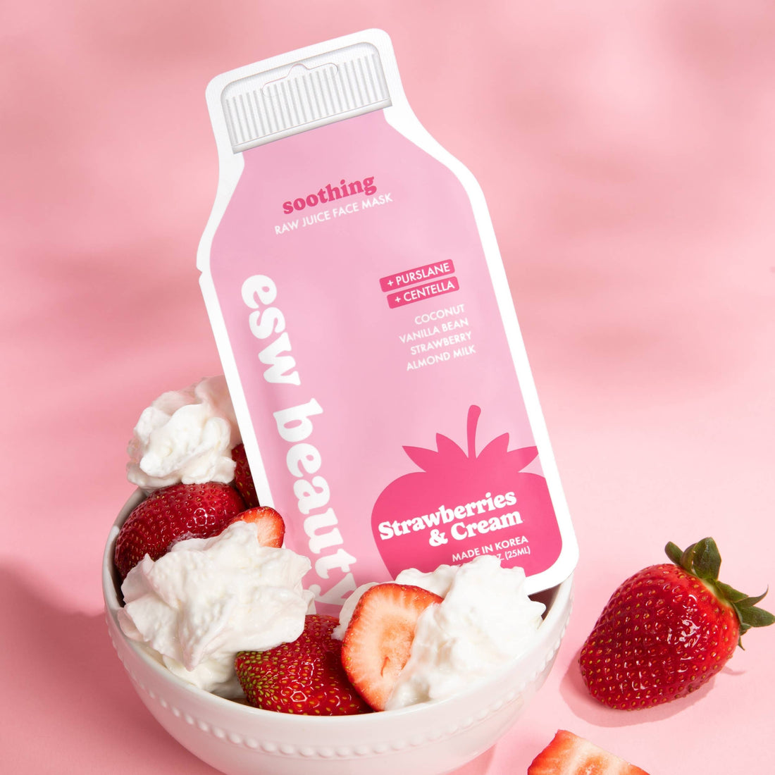 strawberries and cream korean beauty sheet face mask