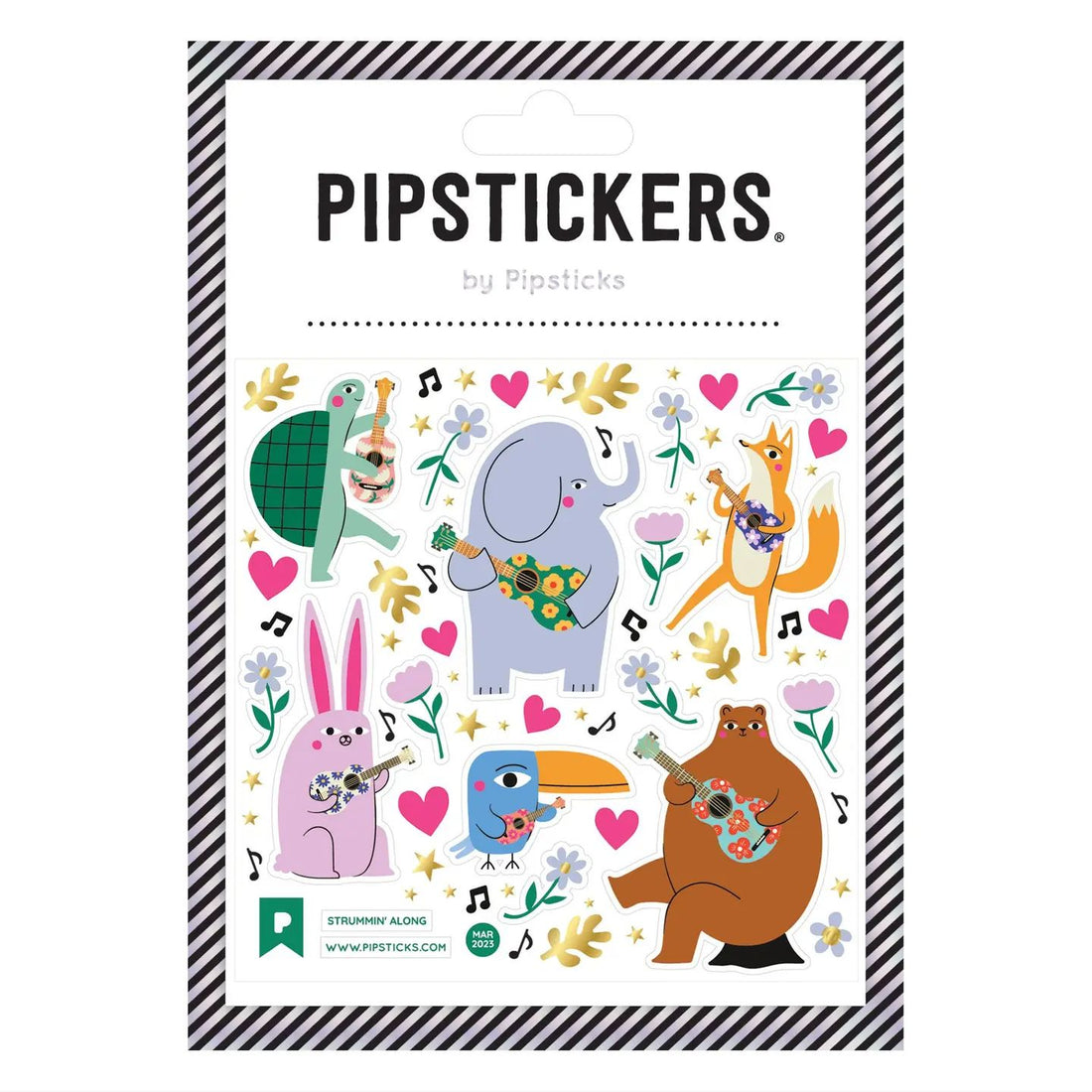 animal themed sticker sheet with instruments