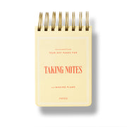 gold spiral notepad for taking notes 