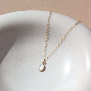 gold filled chain necklace with aurelia pendant