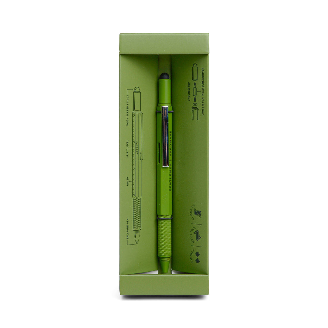 green multi purpose tool pen