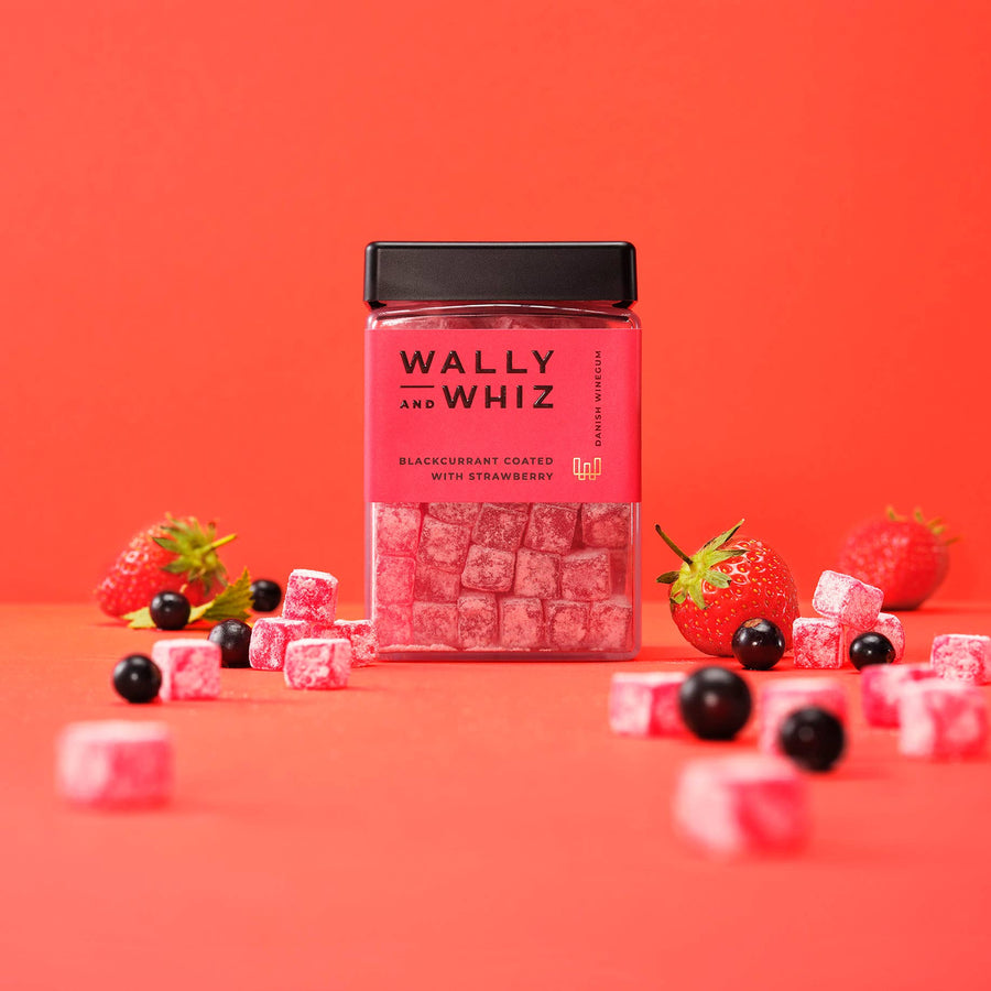cubed gummy candy blackcurrant and strawberry flavored 