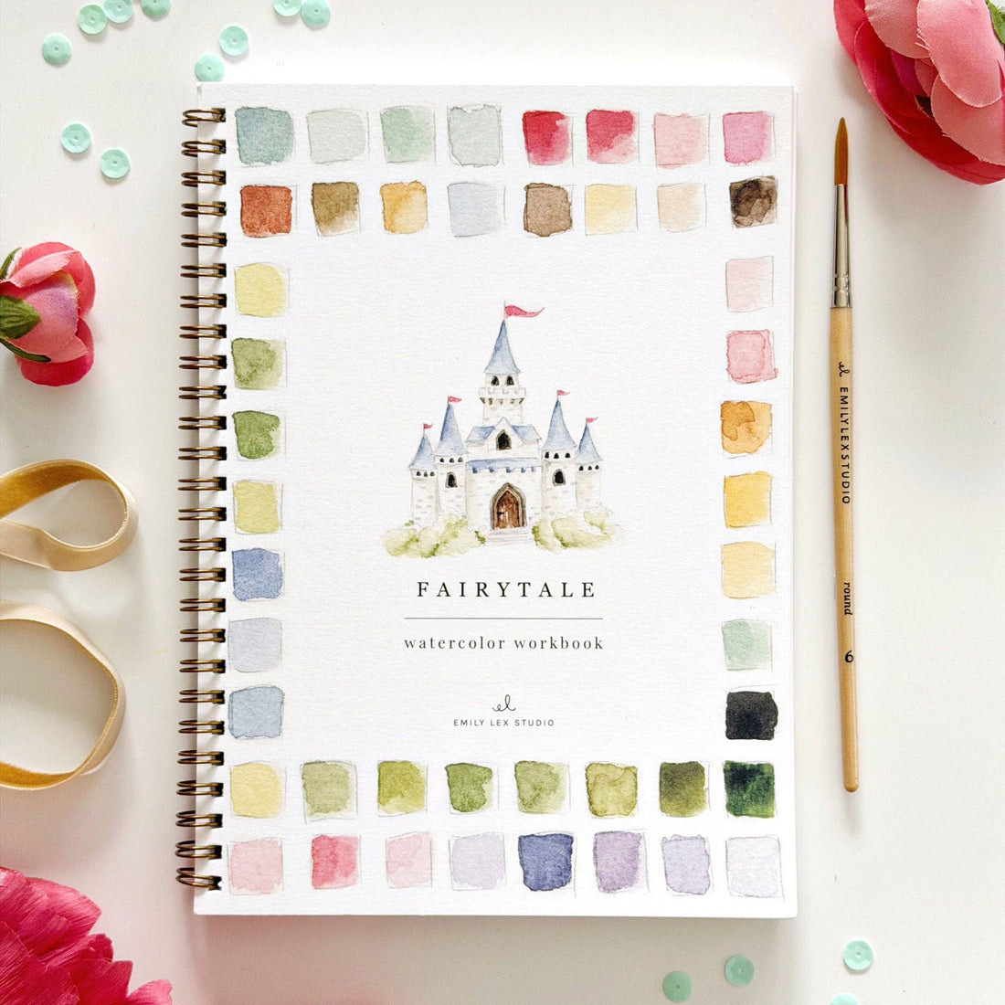 Fairytale themed watercolor workbook