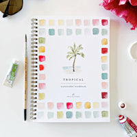 tropical themed watercolor workbook