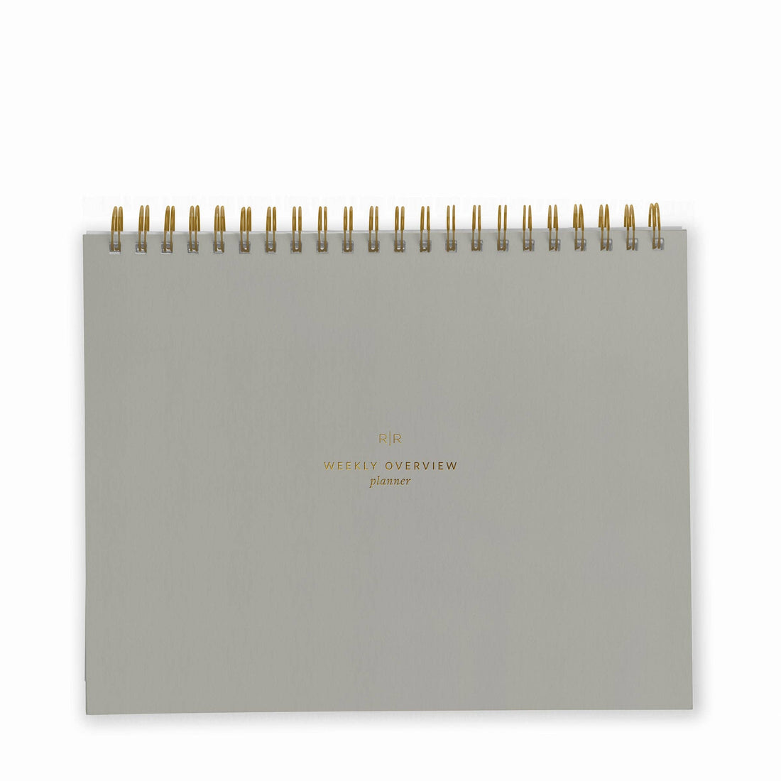 weekly overview desk planner with a light sage cover