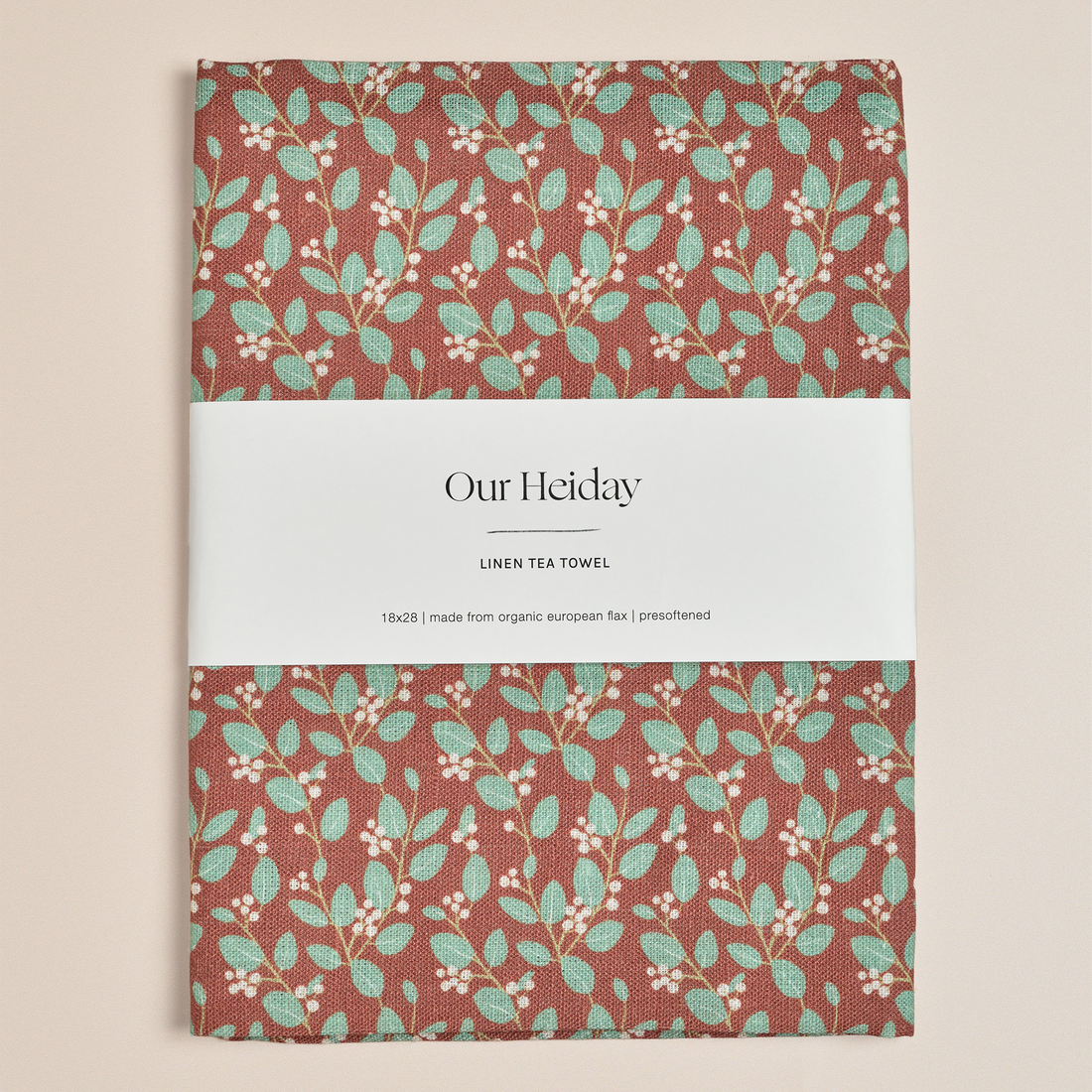 Winter Berries Linen Tea Towel