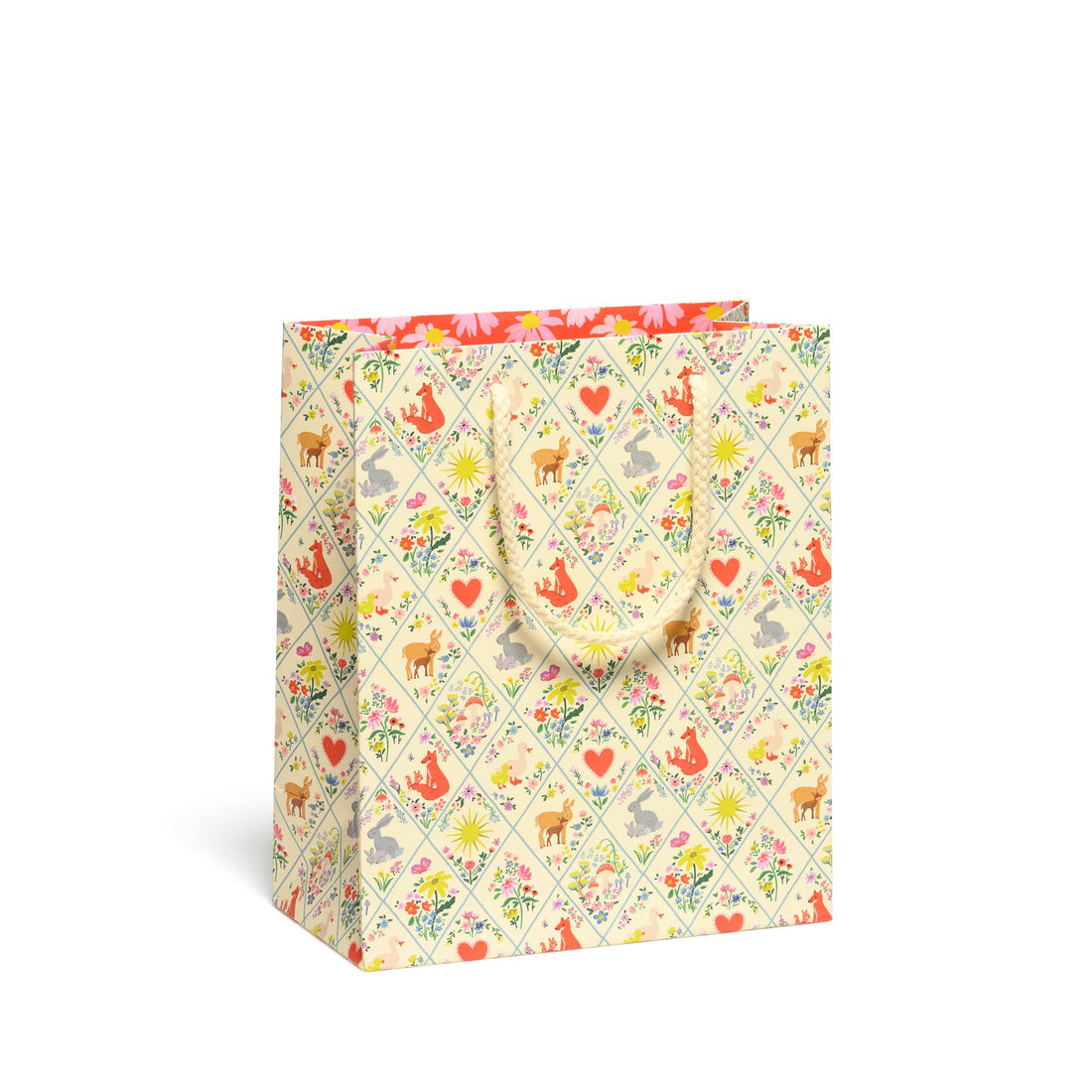 Gift bag with animal and floral pattern 