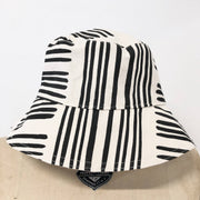 Black and white striped bucket hat 