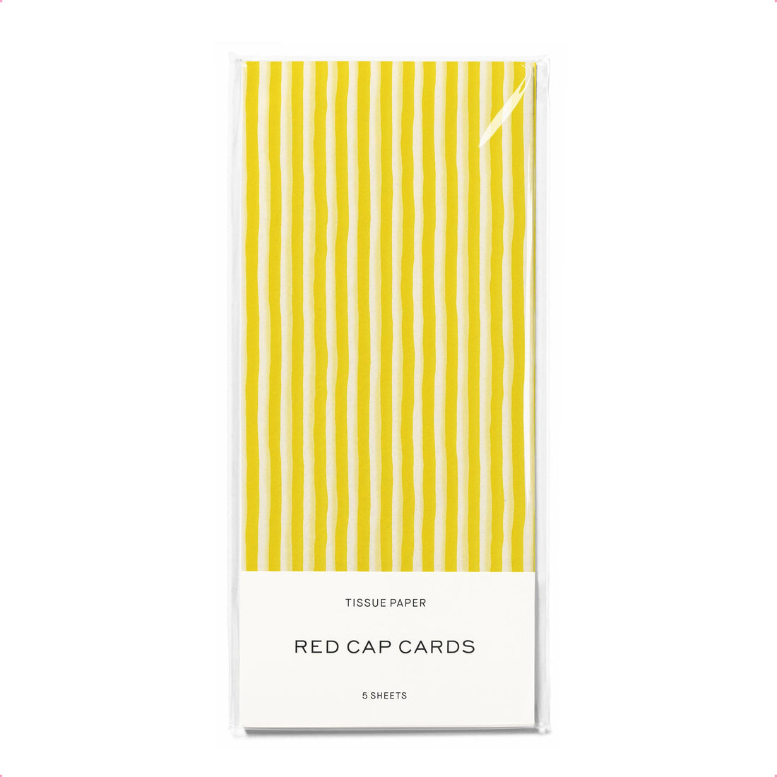 yellow striped tissue paper