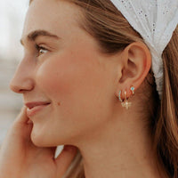 Gaby Turquoise Hoops - Gold