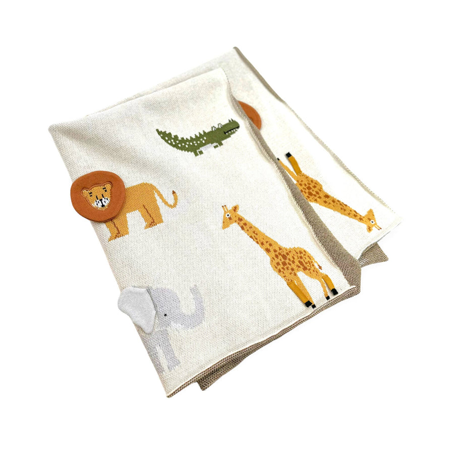 Organic Knit Baby Blanket - Safari