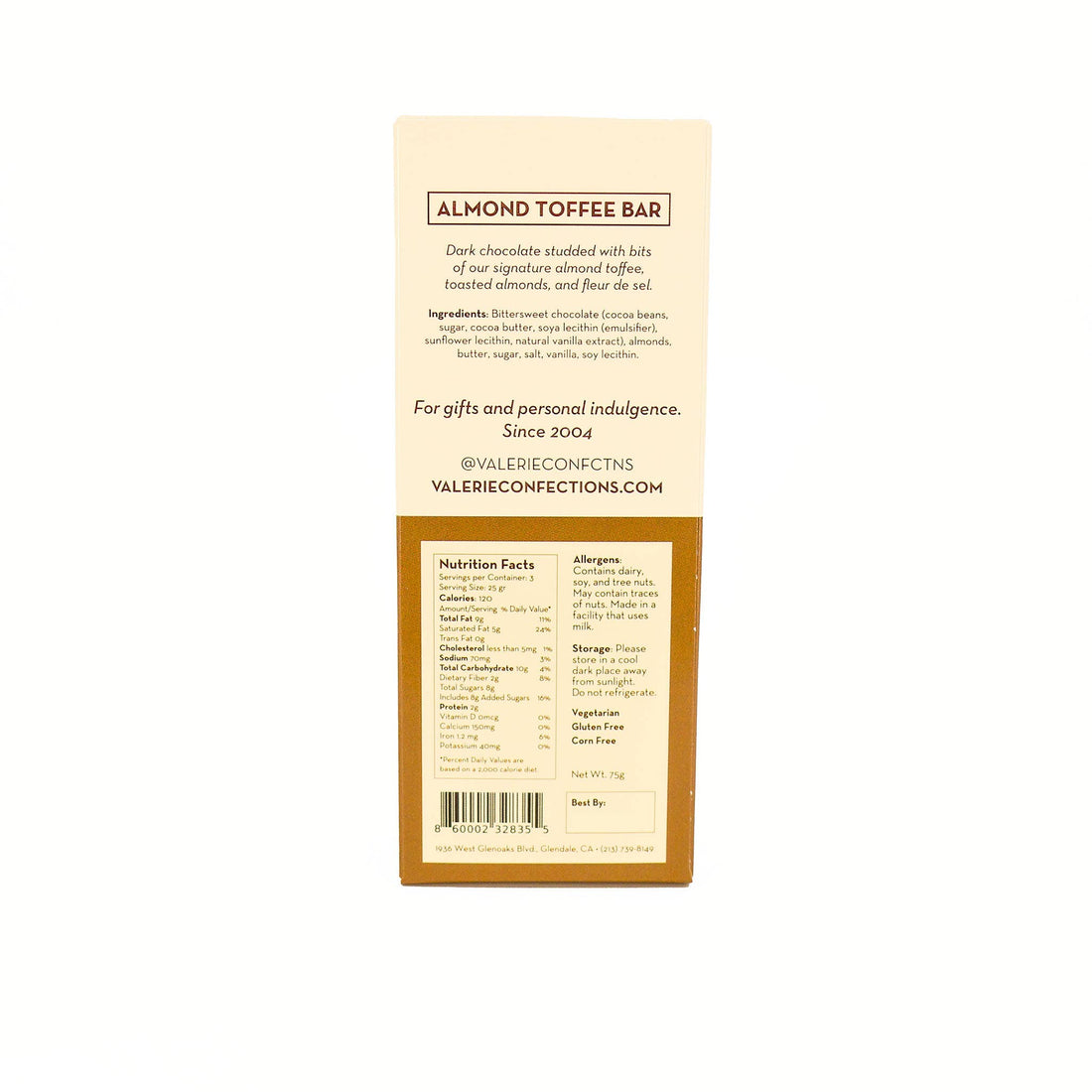 61% Dark Chocolate Bar with Almond Toffee