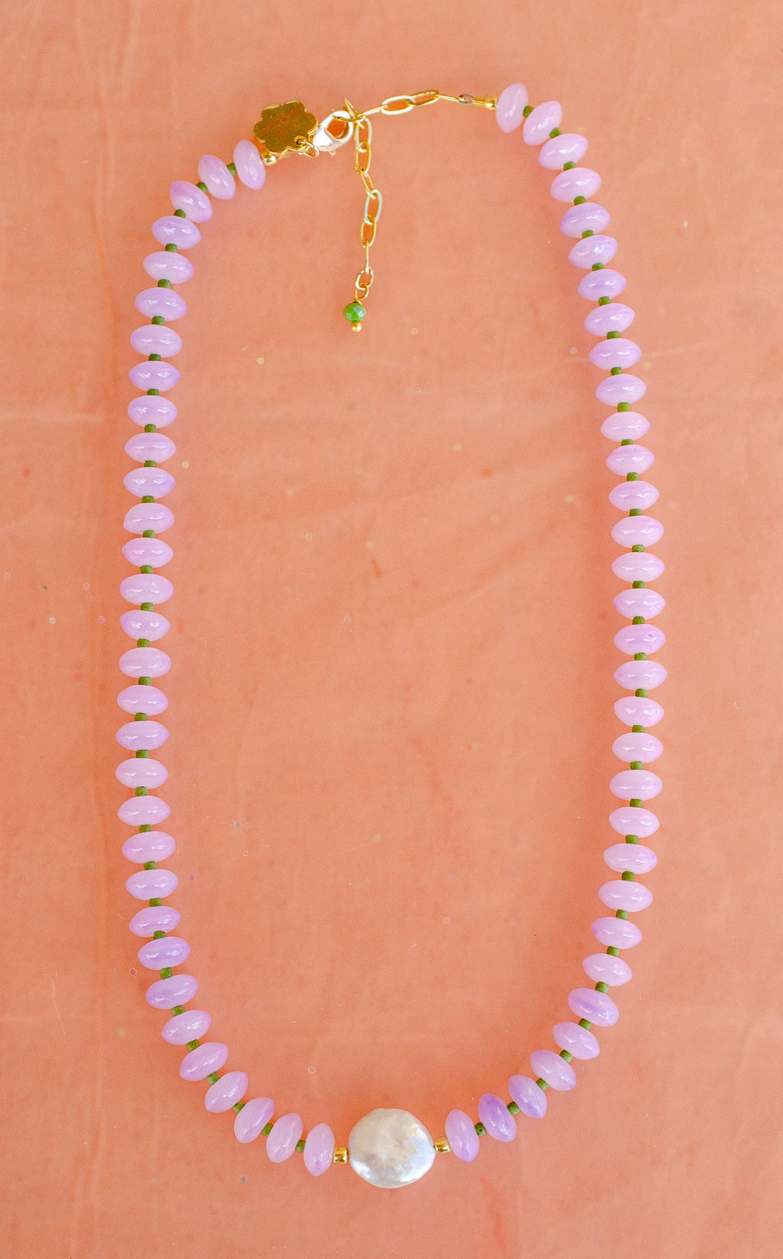 Purple Mother of Pearl Beaded Necklace